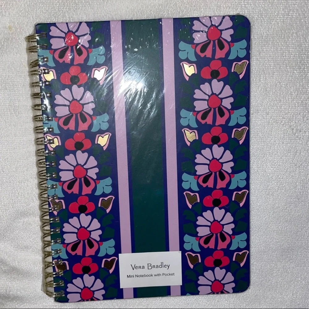 New! Vera Bradley Mini Notebook W/Pocket Romantic Paisley🌸160 page Spiral✨
